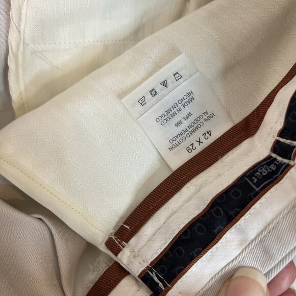 Haggar Mens Work To Weekend Khaki Chino Pants Sz 42 Tan No Iron Preppy Business - Picture 8 of 11